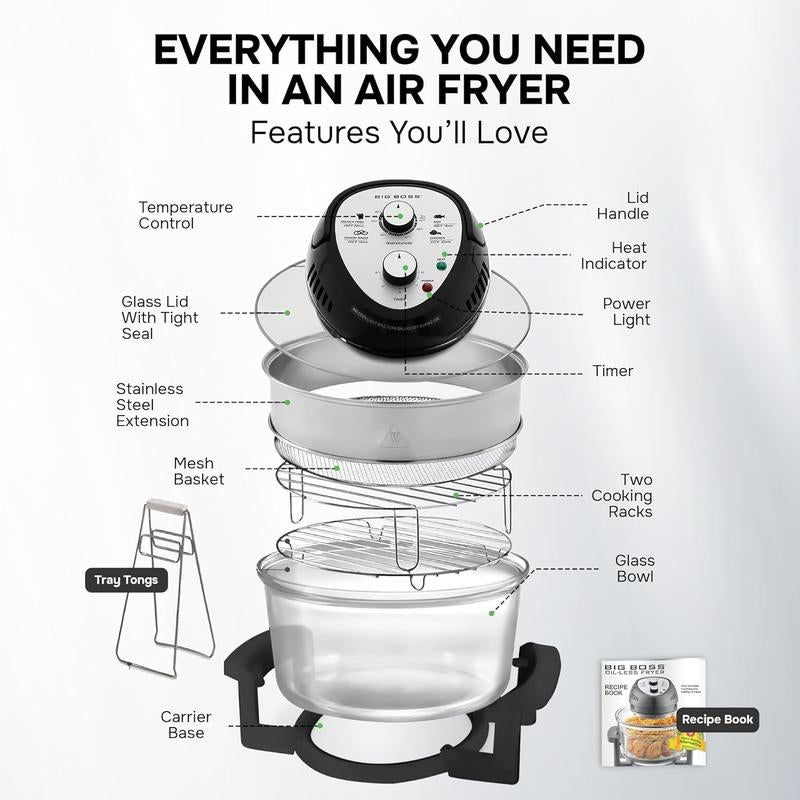 Granitestone 16 Quart Extra Large Oil-Less Air Fryer - Healthier, Crispier Cooking