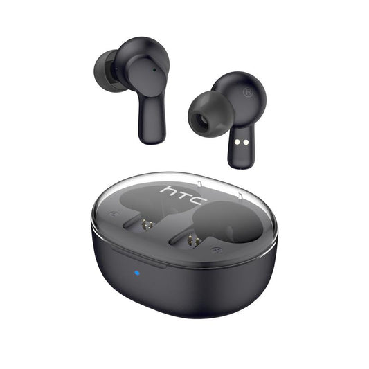 HTC True Wireless Earbuds 1 Bluetooth 5.3 Earphones, In-Ear Headphone ENC Noise Cancellation with Transparent Charging Case, 32-Hour Playtime/Built-In Mic/Touch Control -Crystal Purple