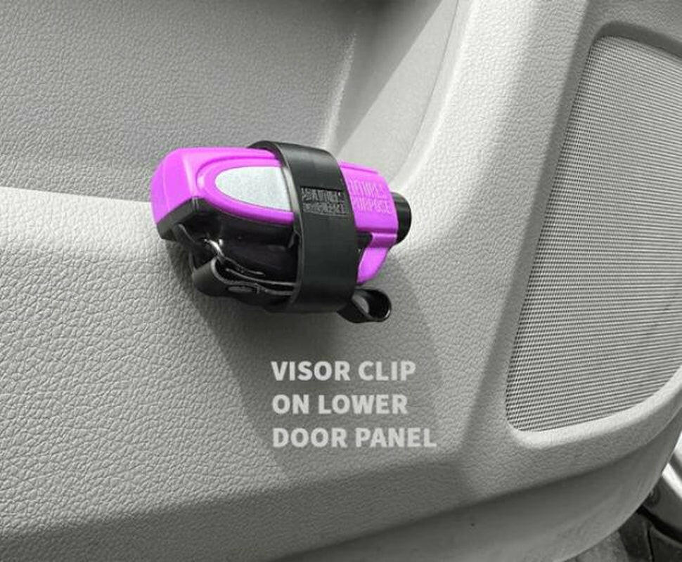 Essential 2-in-1 Emergency Tool: Window Breaker & Seatbelt Cutter for Every Driver.