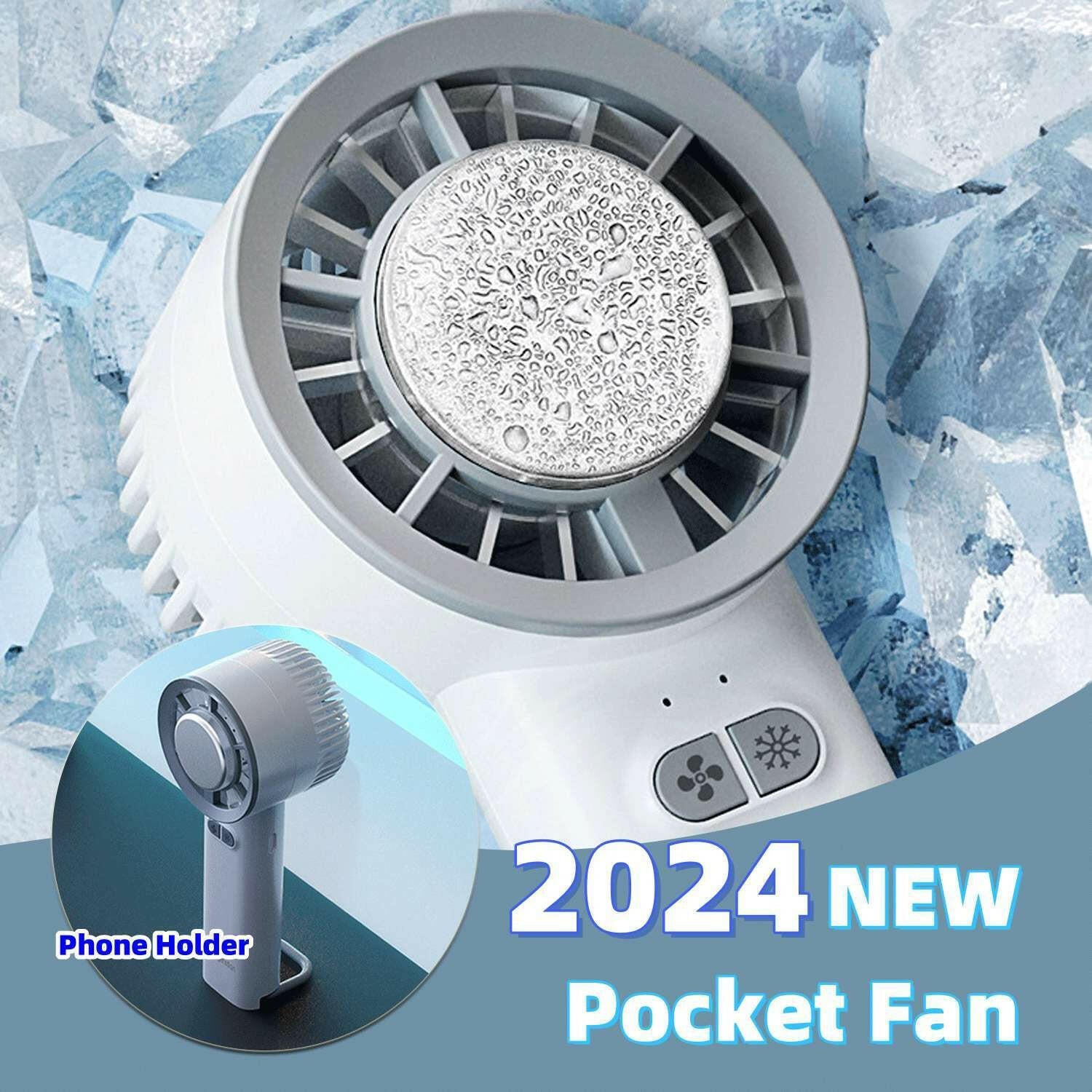 2024 Summer Gadget Handheld Turbo Jet Fan Mini Portable Ice Cold Fan Generation Brushless Motor Wind High Speed Duct Fans Violent Blower.