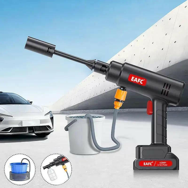 Portable Car Wash Cleaning Machine, Electric Cordless High Pressure Car Wash Gun Washer, High Pressure Car Wash Cleaning Machine, Foam Generator Spray Cleaner Tools for Cleaning Car, Garden, Floors, Car Accessories.