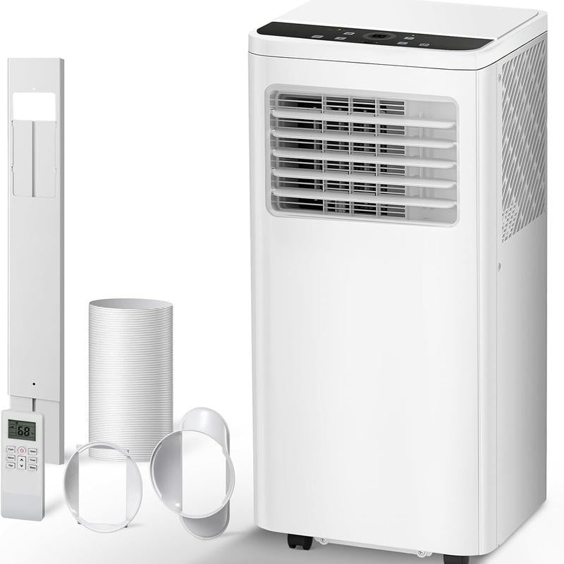 COWSAR 8,000 BTU Portable Air Conditioners Cool up to 350 Sq.Ft, 4 Modes Portable AC with Remote Control, LED Display, 24Hrs Timer, Installation Kits for Home/Office/Dorms, White