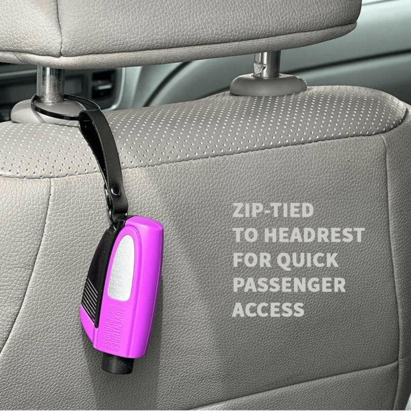 Essential 2-in-1 Emergency Tool: Window Breaker & Seatbelt Cutter for Every Driver.