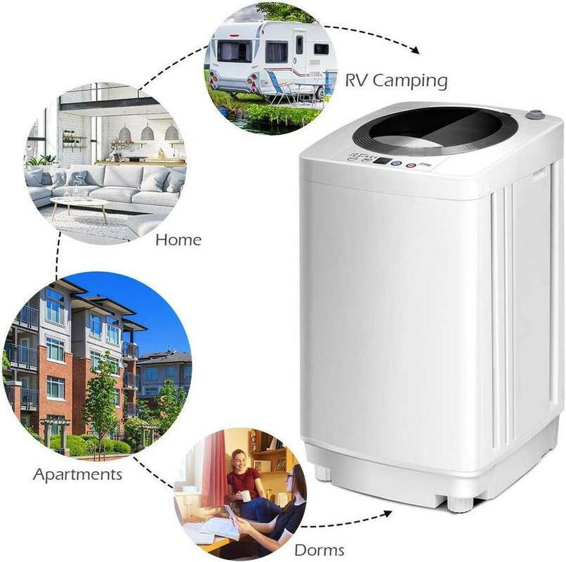 Costway Portable Washing Machine, Full Automatic Washer and Dryer Combo, Compact Laundry Washer Spinner for Apartment RV Dorm.