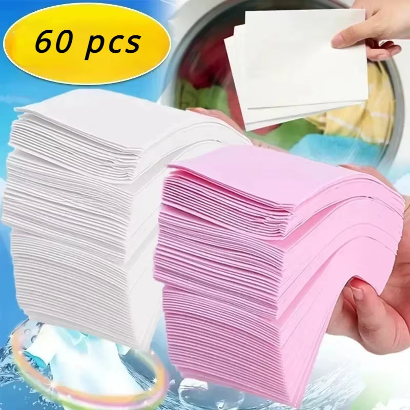 60 Pcs Laundry Tablets Concentrated Washing Powder Laundry Soap Washing Machine Clothing Strong Cleaning Sheets Detergent