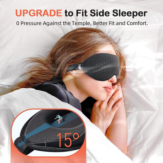 3D Sleep Mask for Side Sleeper, Light Blocking Sleeping Eye Mask for Women Men, Contoured Cup Night Blindfold, Luxury Eye Cover Eye Shade with Adjustable Strap for Travel, Nap, Purple.