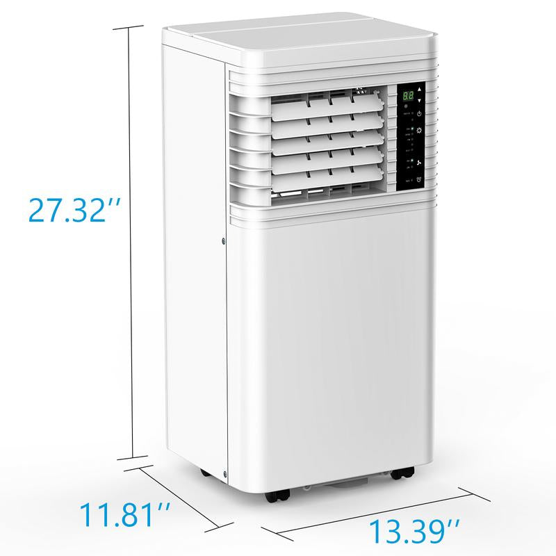 COWSAR 8,000 BTU Portable Air Conditioners Cool up to 350 Sq.Ft, 4 Modes Portable AC with Remote Control, LED Display, 24Hrs Timer, Installation Kits for Home/Office/Dorms, White