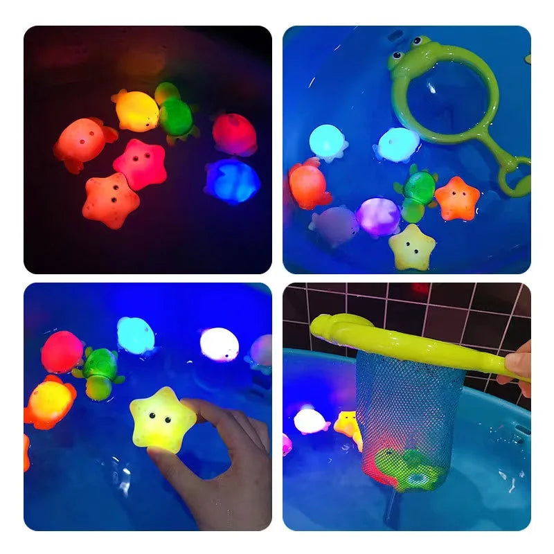 Baby Bath Toys Bathtub LED Light up Toys Colorful Changing Waterproof Underwater Lights Bath Toys for Boys Girls Birthday Gift.