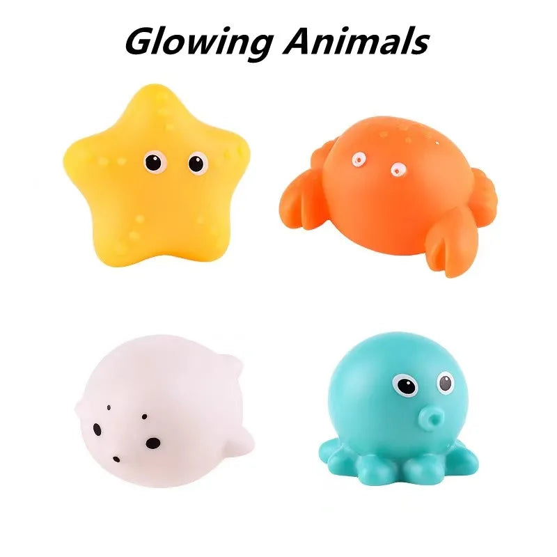 Baby Bath Toys Bathtub LED Light up Toys Colorful Changing Waterproof Underwater Lights Bath Toys for Boys Girls Birthday Gift.