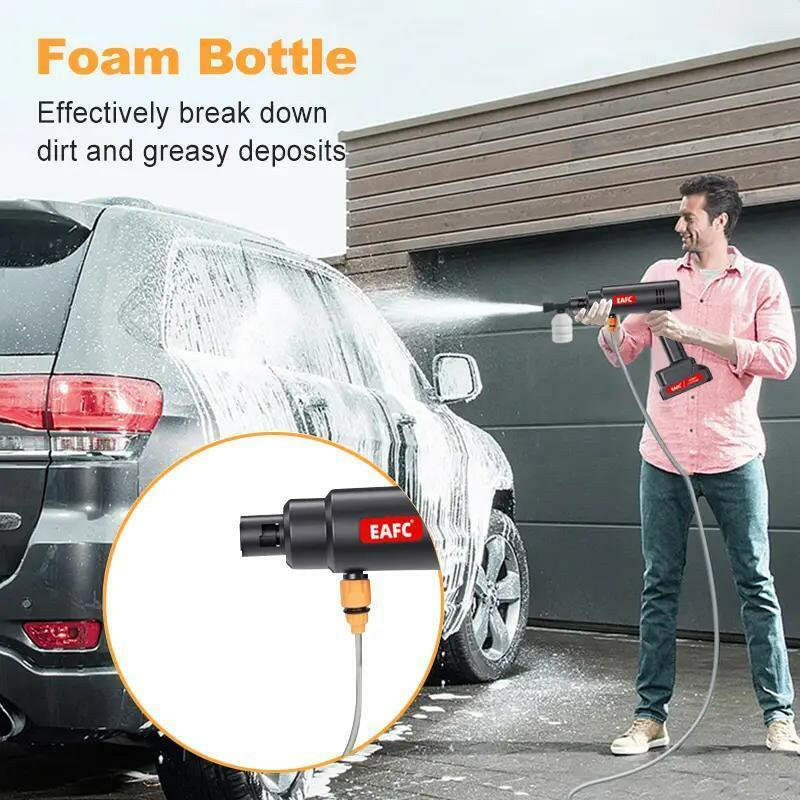 Portable Car Wash Cleaning Machine, Electric Cordless High Pressure Car Wash Gun Washer, High Pressure Car Wash Cleaning Machine, Foam Generator Spray Cleaner Tools for Cleaning Car, Garden, Floors, Car Accessories.