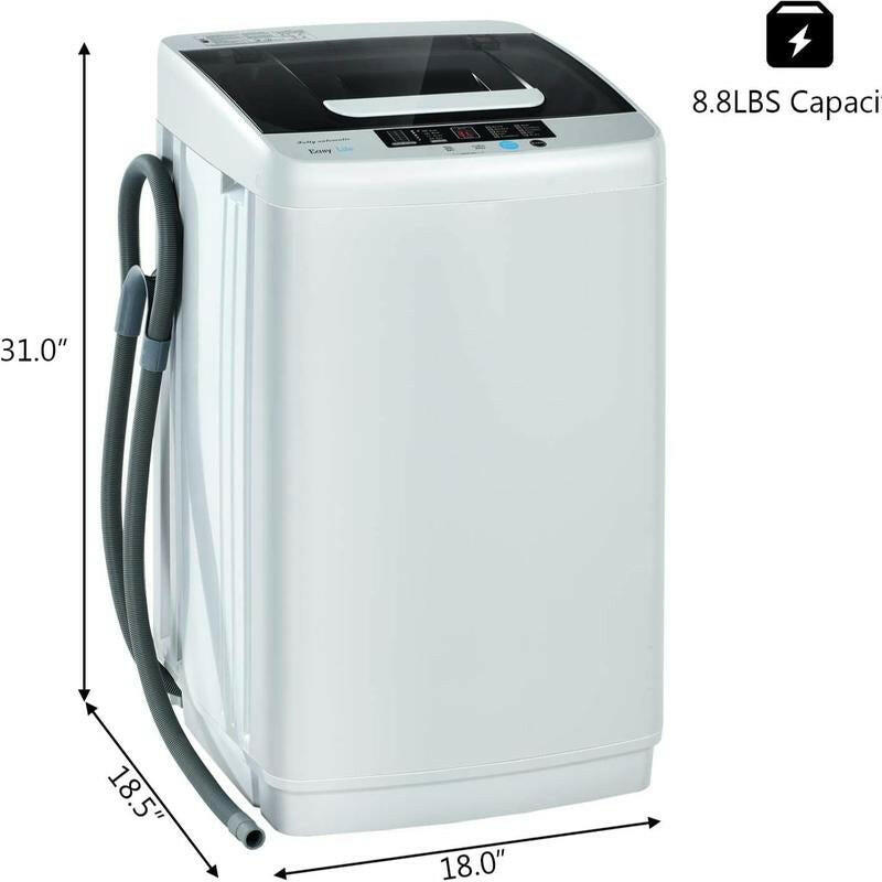 Costway Portable Washing Machine, Full Automatic Washer and Dryer Combo, Compact Laundry Washer Spinner for Apartment RV Dorm.