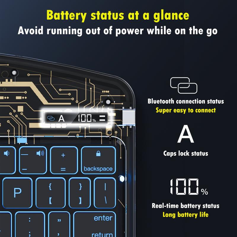 Lecsas Newest 360 Swivel Keyboard with Transparent Case for Ipad(Not Include Ipad!!!)