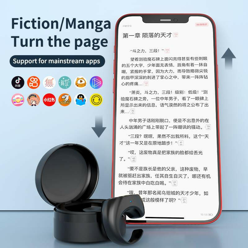 Tiktok Scroll Ring, for Kindle App, Bluetooth Connection, for Iphone Series,Ipad,Android Phones and More Selfie Smartphone Cellphone.