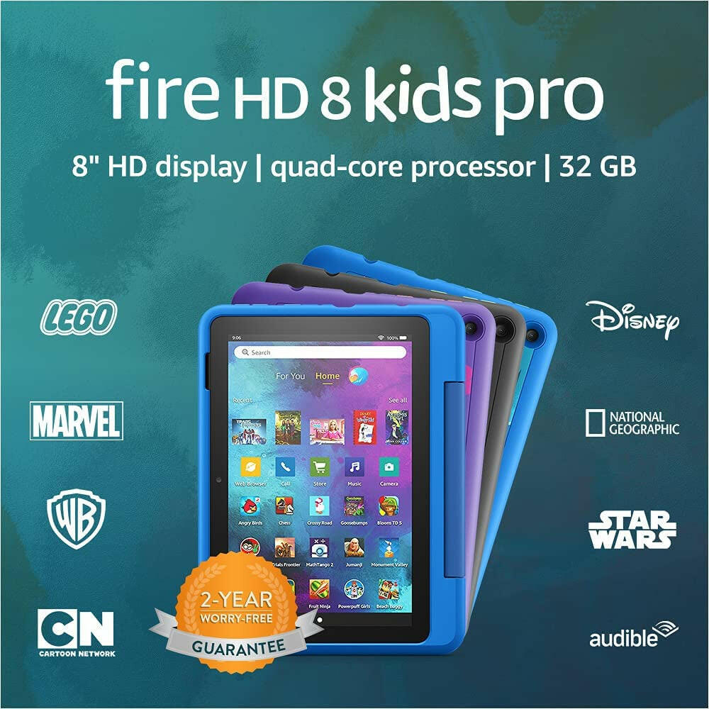 Fire HD 8 Kids Pro Tablet, 8" HD, Ages 6–12, 32 GB, (2021 Release), Doodle.