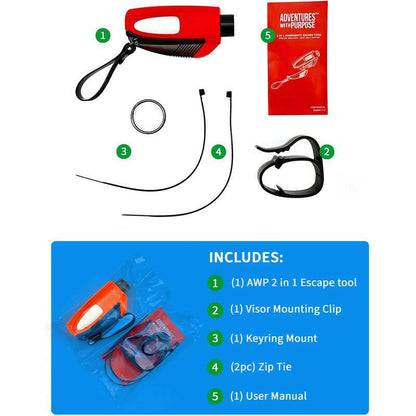 Essential 2-in-1 Emergency Tool: Window Breaker & Seatbelt Cutter for Every Driver.