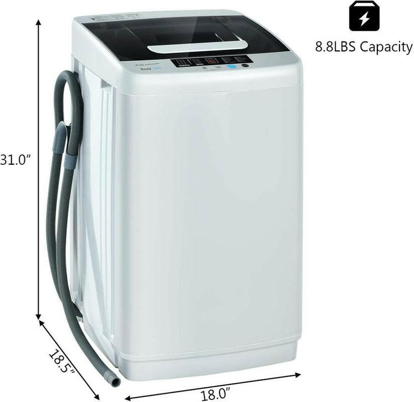 Costway Portable Washing Machine, Full Automatic Washer and Dryer Combo, Compact Laundry Washer Spinner for Apartment RV Dorm.